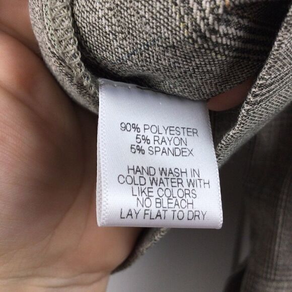 Harlowe & Graham Embroidered Top Tan Cream Floral Plaid, Size XS - Picture 13 of 14